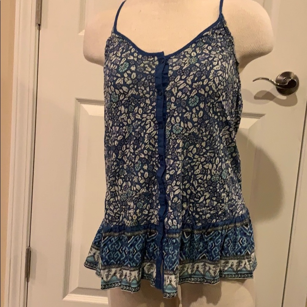 Strappy Button Down Tank Top